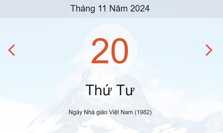 Lịch âm 20/11 - Âm lịch hôm nay 20/11 - lịch vạn niên ngày 20/11/2024