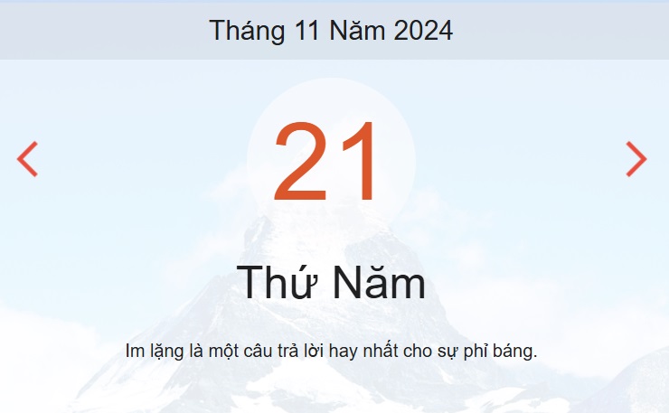 Lịch âm 21/11 - Âm lịch hôm nay 21/11 - lịch vạn niên ngày 21/11/2024