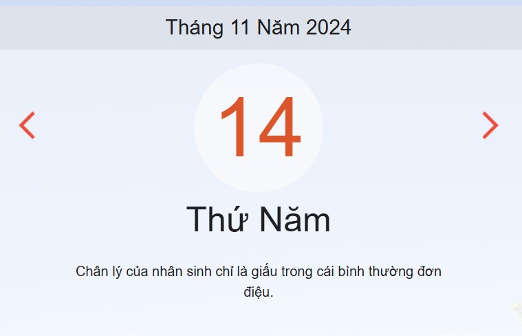 Lịch âm 14/11 - Xem lịch âm ngày 14/11/2024