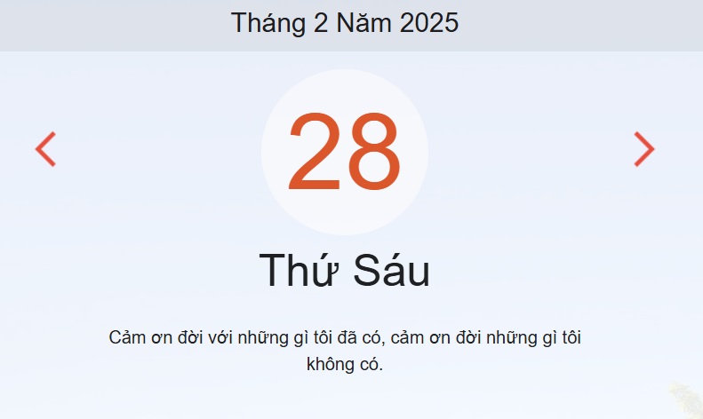 Lịch âm 28/2 chính xác nhất - lịch vạn niên ngày 28/2/2025