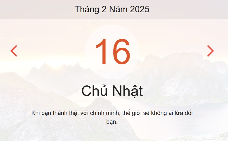 Lịch âm 16/2 chính xác nhất - lịch vạn niên ngày 16/2/2025