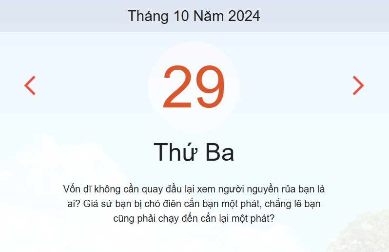 Lịch âm 29/10 - Âm lịch hôm nay 29/10 - lịch vạn niên ngày 29/10/2024