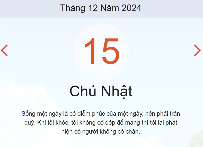 Lịch âm 15/12 - Âm lịch hôm nay 15/12 chính xác nhất - lịch vạn niên 15/12/2024