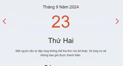 Âm lịch hôm nay 23/9 chính xác nhất - lịch vạn niên 23/9/2024