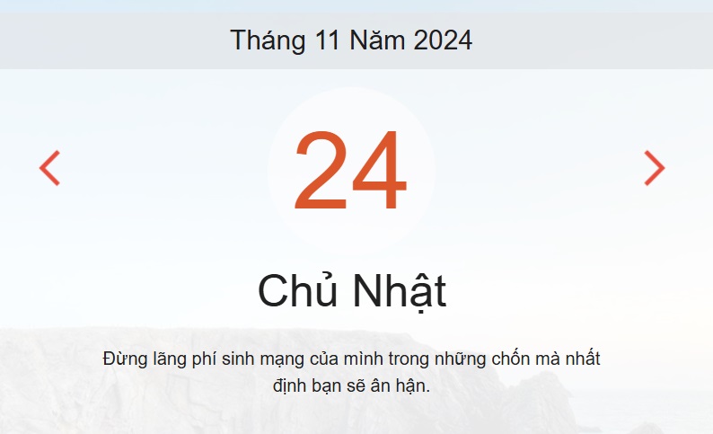 Lịch âm 24/11 - Âm lịch hôm nay 24/11 - lịch vạn niên ngày 24/11/2024