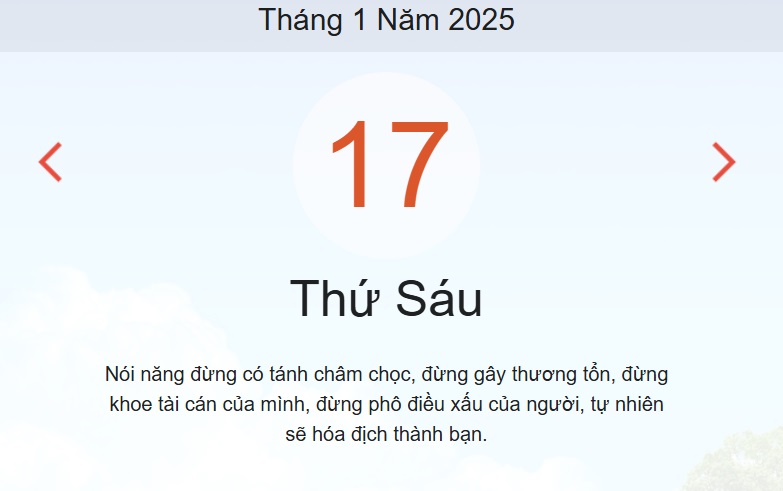 Lịch âm 17/1 chính xác nhất, lịch vạn niên ngày 17/1/2025