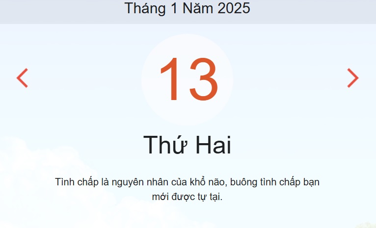 Lịch âm 13/1 chính xác nhất - lịch vạn niên ngày 13/1/2025