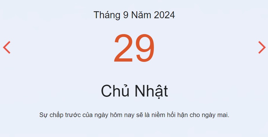 Lịch âm 29/9 - Âm lịch hôm nay Chủ Nhật 29/9/2024 chính xác nhất