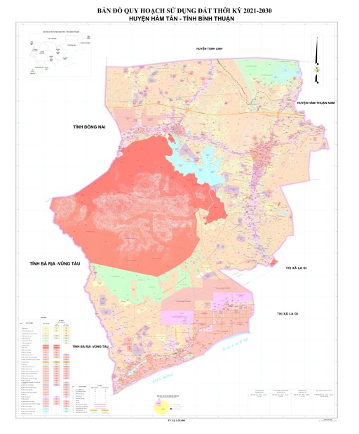 Bản đồ quy hoạch sử dụng đất thời kỳ 2021-2030 huyện Hàm Tân