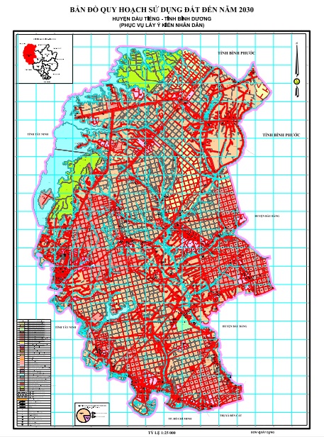 Bản đồ quy hoạch sử dụng đất thời kỳ 2021-2030, huyện Dầu Tiếng, tỉnh Bình Dương