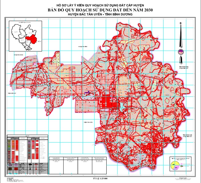 Bản đồ quy hoạch sử dụng đất huyện Bắc Tân Uyên thời kỳ 2021-2030 