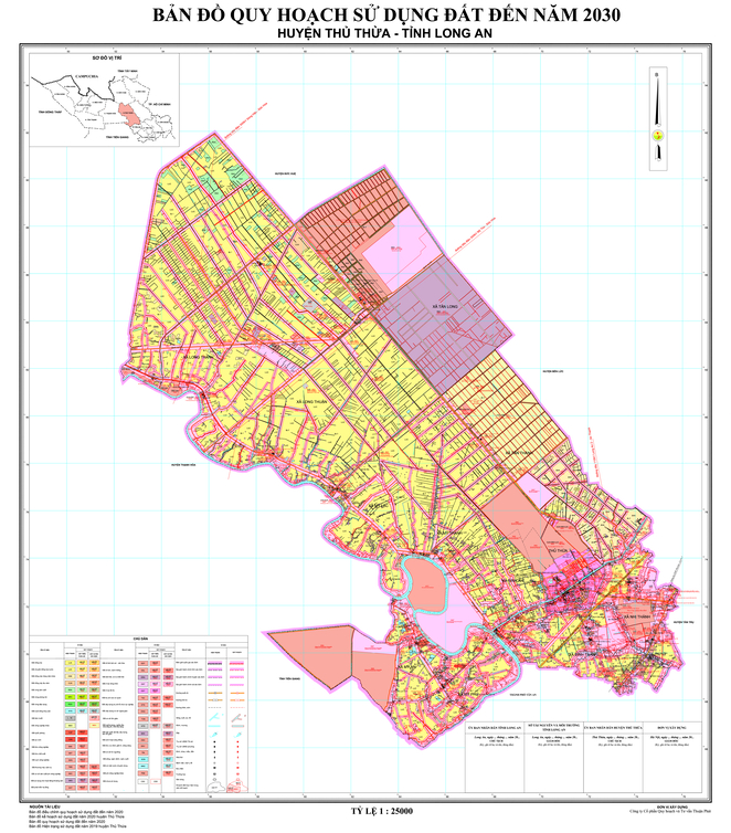 Bản đồ quy hoạch huyện Thủ Thừa, tỉnh Long An đến năm 2030