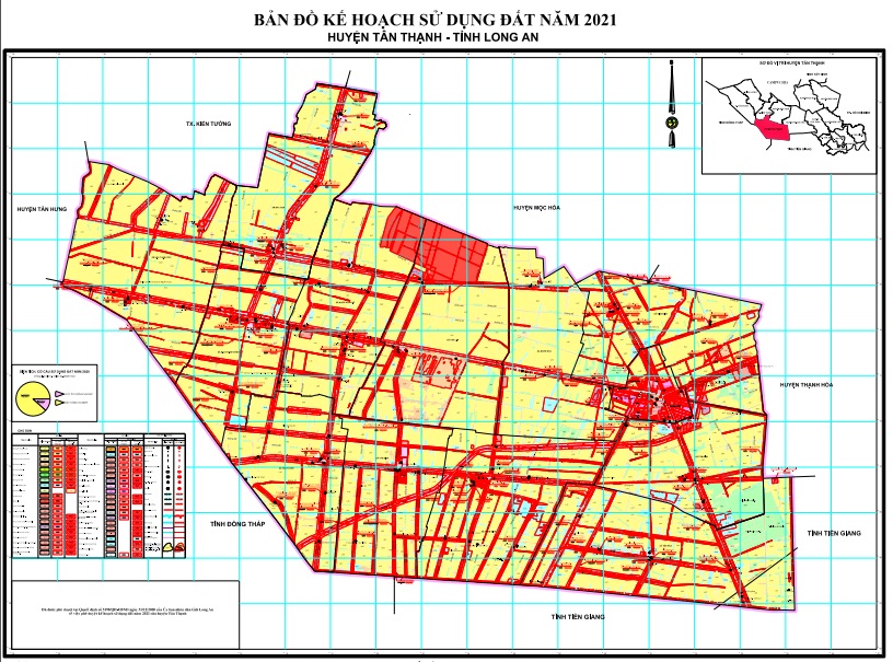 Bản đồ kế hoạch sử dụng đất năm 2021 huyện Tân Thạnh