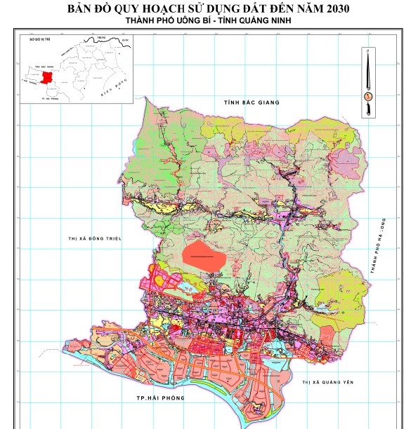 Bản đồ quy hoạch sử dụng đất TP. Uông Bí đến 2030