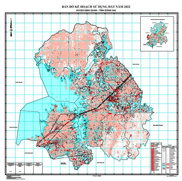 Bản đồ kế hoạch sử dụng đất năm 2022, huyện Định Quán