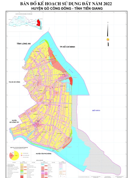 Bản đồ kế hoạch sử dụng đất huyện Gò Công Đông 2022