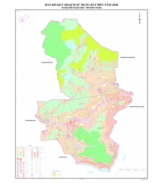 Bản đồ quy hoạch sử dụng đất thời kỳ 2021 - 2030 huyện Hàm Thuận Nam