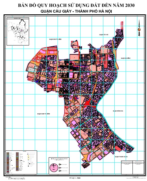 Bản đồ quy hoạch sử dụng đất thời kỳ 2021-2030, quận Cầu Giấy