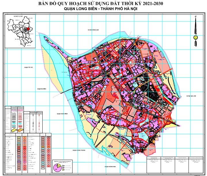 Bản đồ quy hoạch sử dụng đất thời kỳ 2021-2030 quận Long Biên