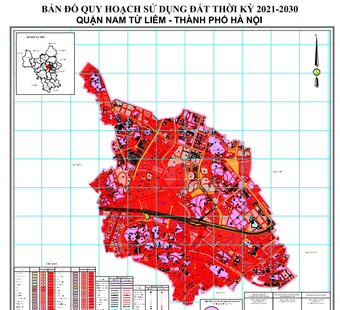 Bản đồ quy hoạch sử dụng đất thời kỳ 2021-2030, quận Nam Từ Liêm, thành phố Hà Nội