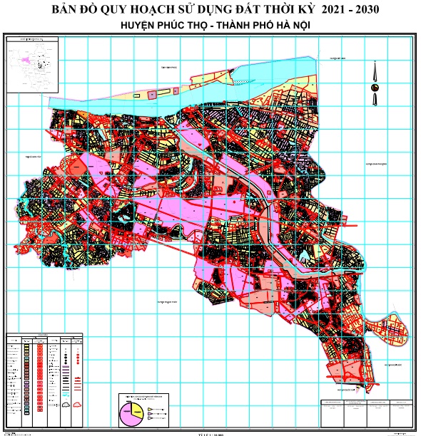 Bản đồ quy hoạch sử dụng đất thời kỳ 2021-2030, huyện Phúc Thọ