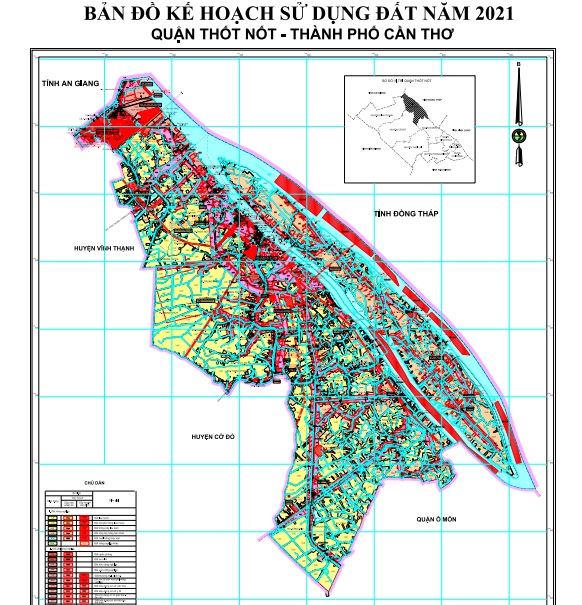 Bản đồ kế hoạch sử dụng đất năm 2021 quận Thốt Nốt