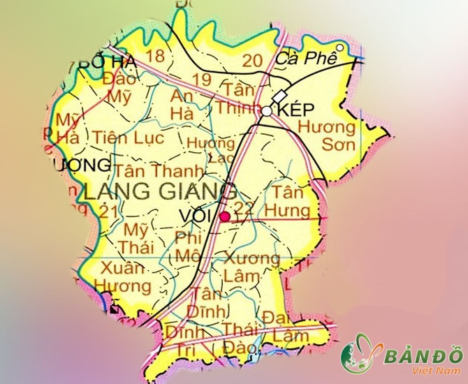 Bản đồ hành chính huyện Lạng Giang mới nhất