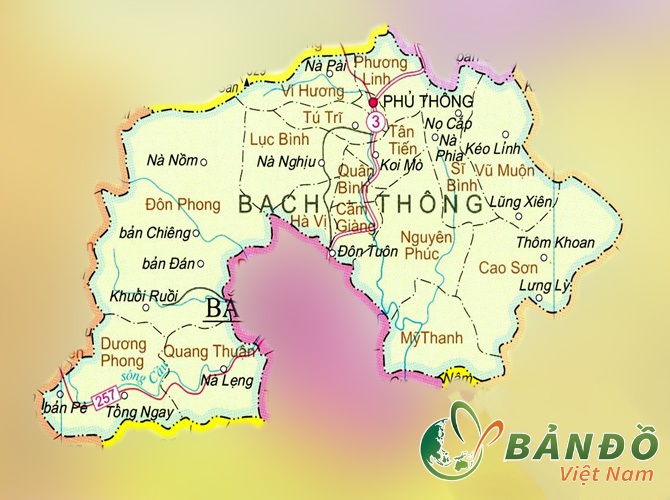Bản đồ hành chính Huyện Bạch Thông mới nhất