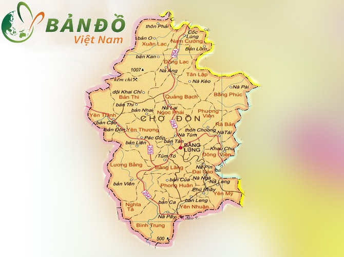 Bản đồ hành chính Huyện Chợ Đồn mới nhất