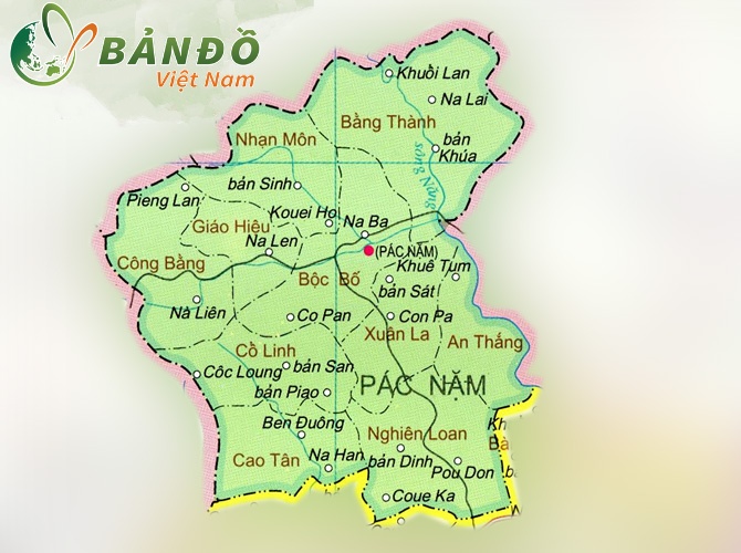 Bản đồ hành chính Huyện Pác Nặm mới nhất