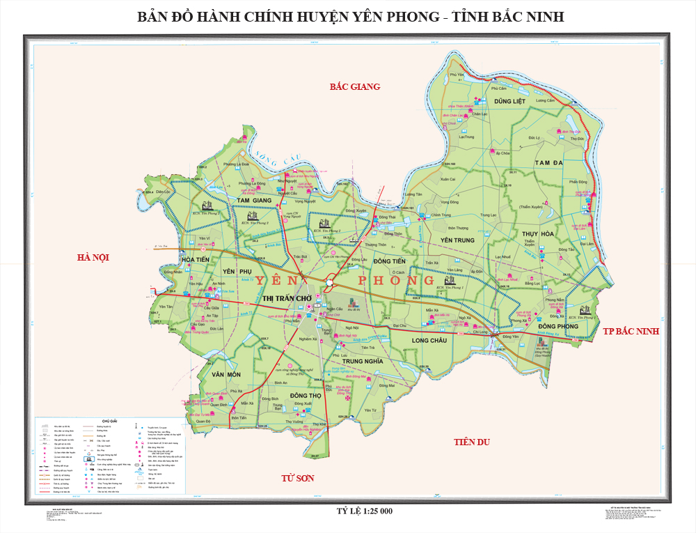 Bản đồ hành chính Huyện Yên Phong mới nhất
