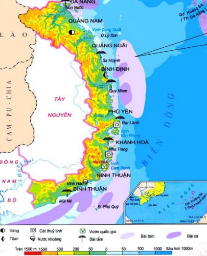 Bản đồ Địa hình Miền Trung Việt Nam