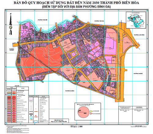Bản đồ quy hoạch sử dụng đất Phường Bình Đa tại TP Biên Hoà đến năm 2030