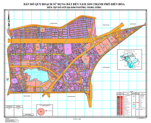 Bản đồ quy hoạch sử dụng đất Phường Trung Dũng tại TP Biên Hoà đến năm 2030
