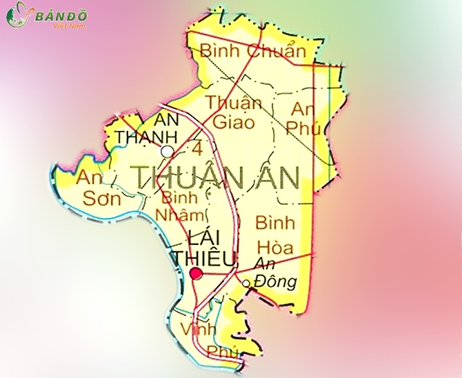 Bản đồ hành chính thành phố Thuận An