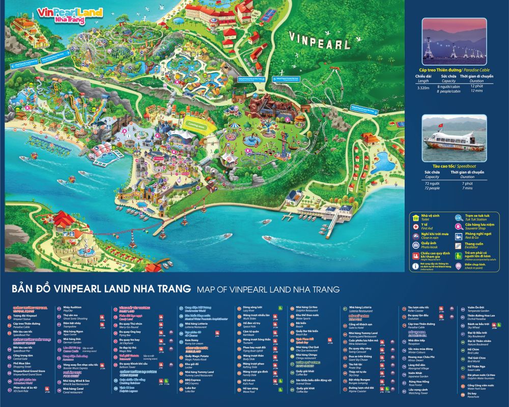 Bản đồ du lịch Vinpearl Land tại Nha Trang năm 2022