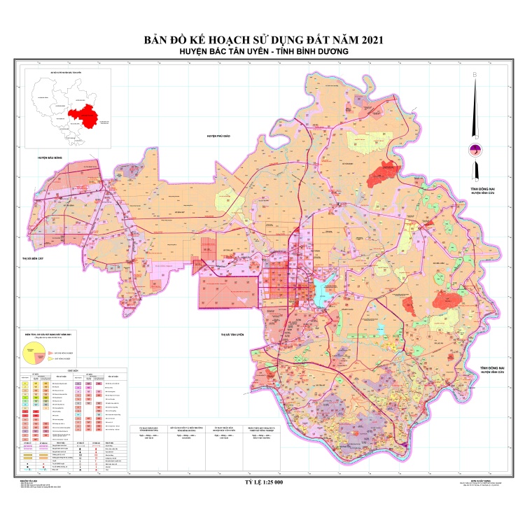 Bản đồ quy hoạch sử dụng đất huyện Bắc Tân Uyên năm 2021