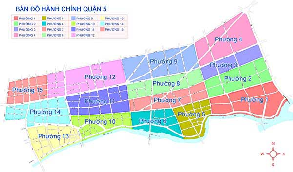 Bản đồ hành chính các phường tại Quận 5