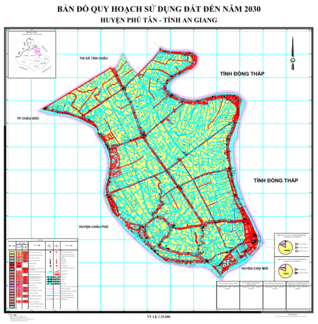 Bản đồ quy hoạch sử dụng đất huyện Phú Tân đến năm 2030