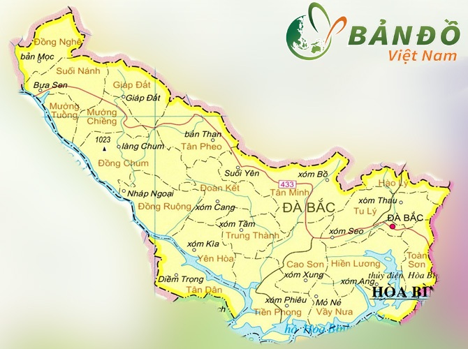 Bản đồ hành chính huyện Đà Bắc