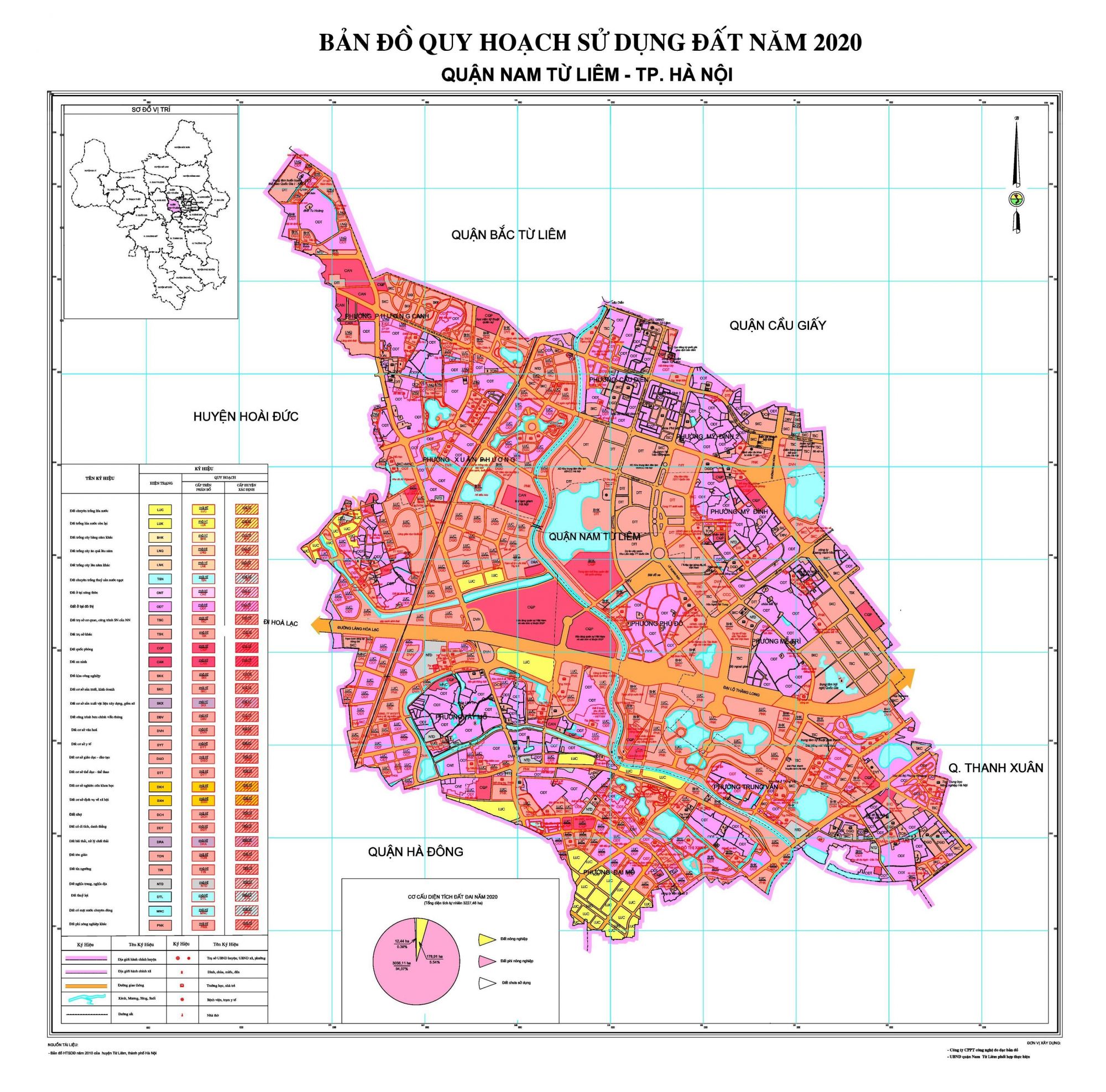 Bản đồ quy hoạch sử dụng Quận Bắc Từ Liêm  mới nhất