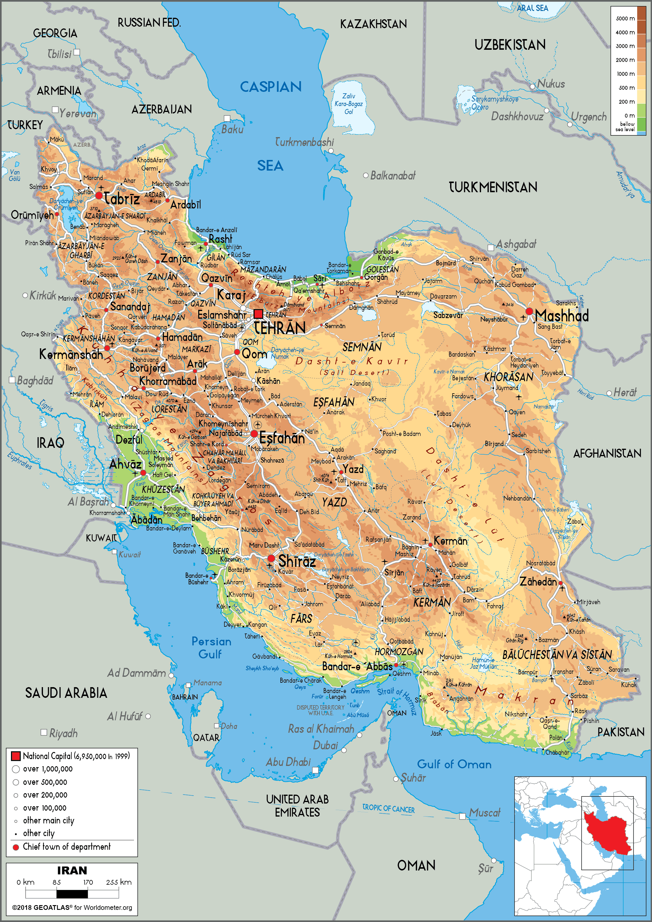Bản đồ Hành Chính Nước Iran Iran Map Khổ Lớn Năm 2022