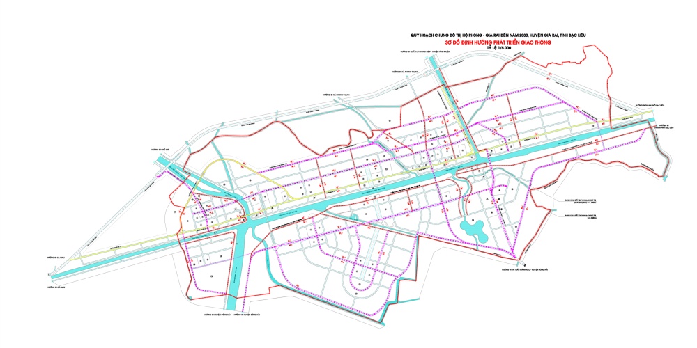 Bản đồ quy hoạch giao thông thị xã Giá Rai