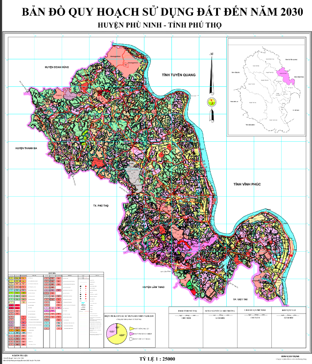 Bản đồ quy hoạch sử dụng đất Huyện Phù Ninh đến năm 2030