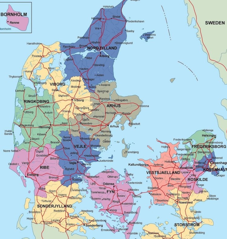 Bản đồ Đan Mạch