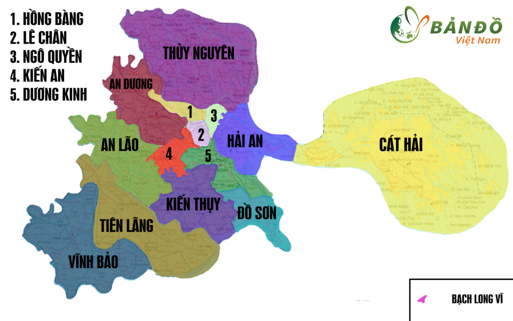 Bản đồ hành chính tại Thành phố Hải Phòng 