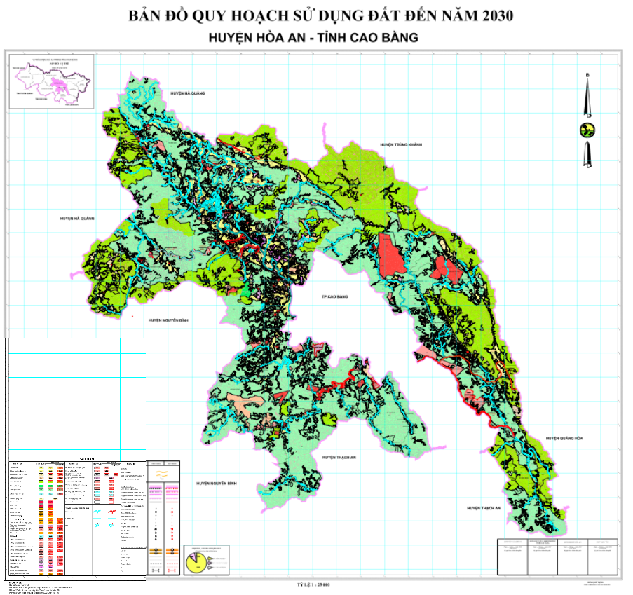 Bản đồ quy hoạch sử dụng đất Huyện Hoà An đến năm 2030