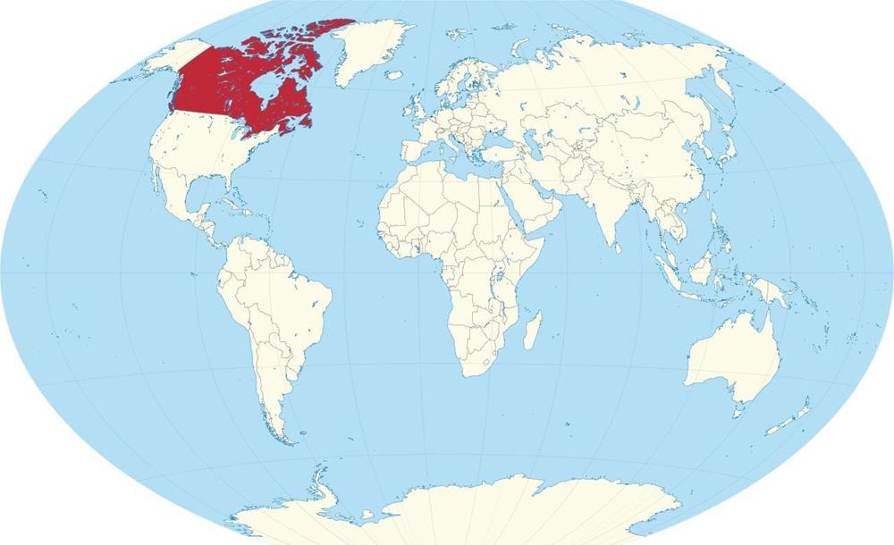 Vị trí của nước Canada trên bản đồ thế giới