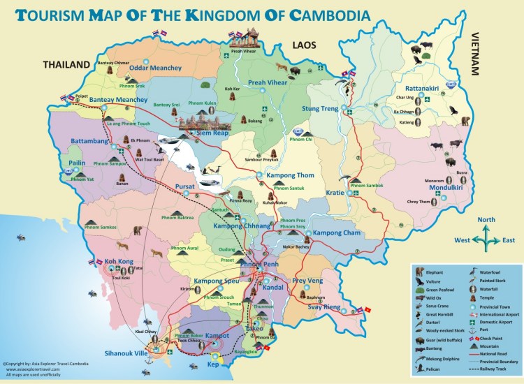  Bản đồ du lịch Campuchia 