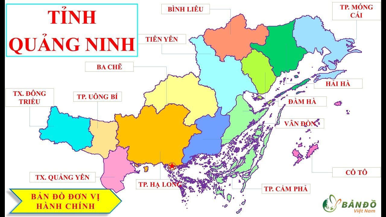 Bản đồ Hành chính tỉnh Quảng Ninh: Tìm hiểu địa giới hành chính tỉnh Quảng Ninh, một trong những địa điểm giàu tài nguyên và tiềm năng du lịch lớn nhất Việt Nam.